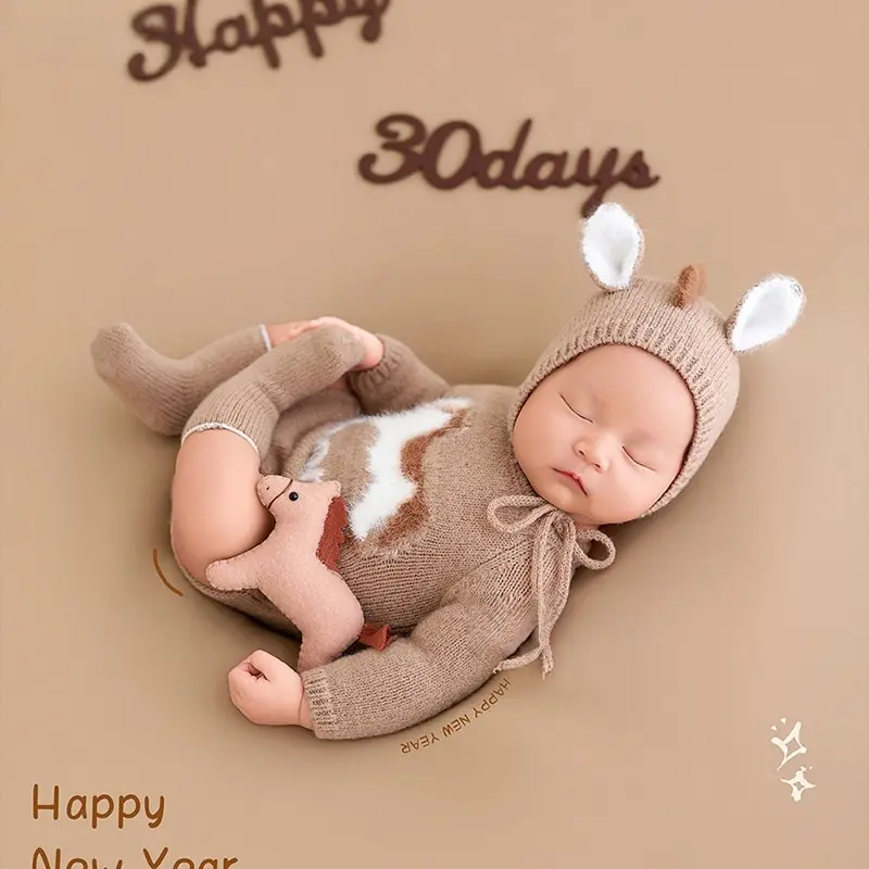 2026 Khaki Horse Theme Set - Newborn Photography Props - Image 5